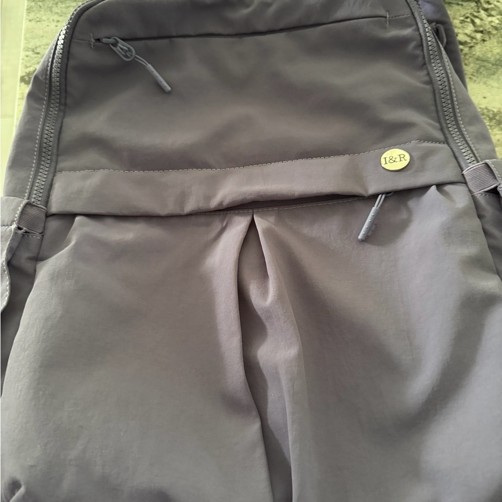 Purple iris and rainbow backpack